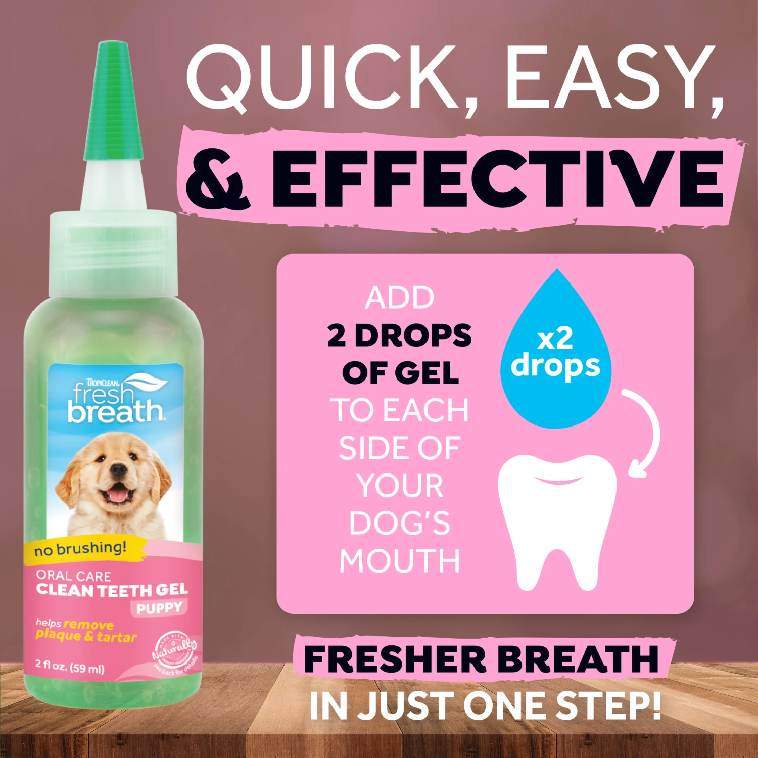TropiClean - Fresh Breath Puppy Clean Teeth Gel 4 TropiClean - Fresh Breath Puppy Clean Teeth Gel - Afbeelding 2