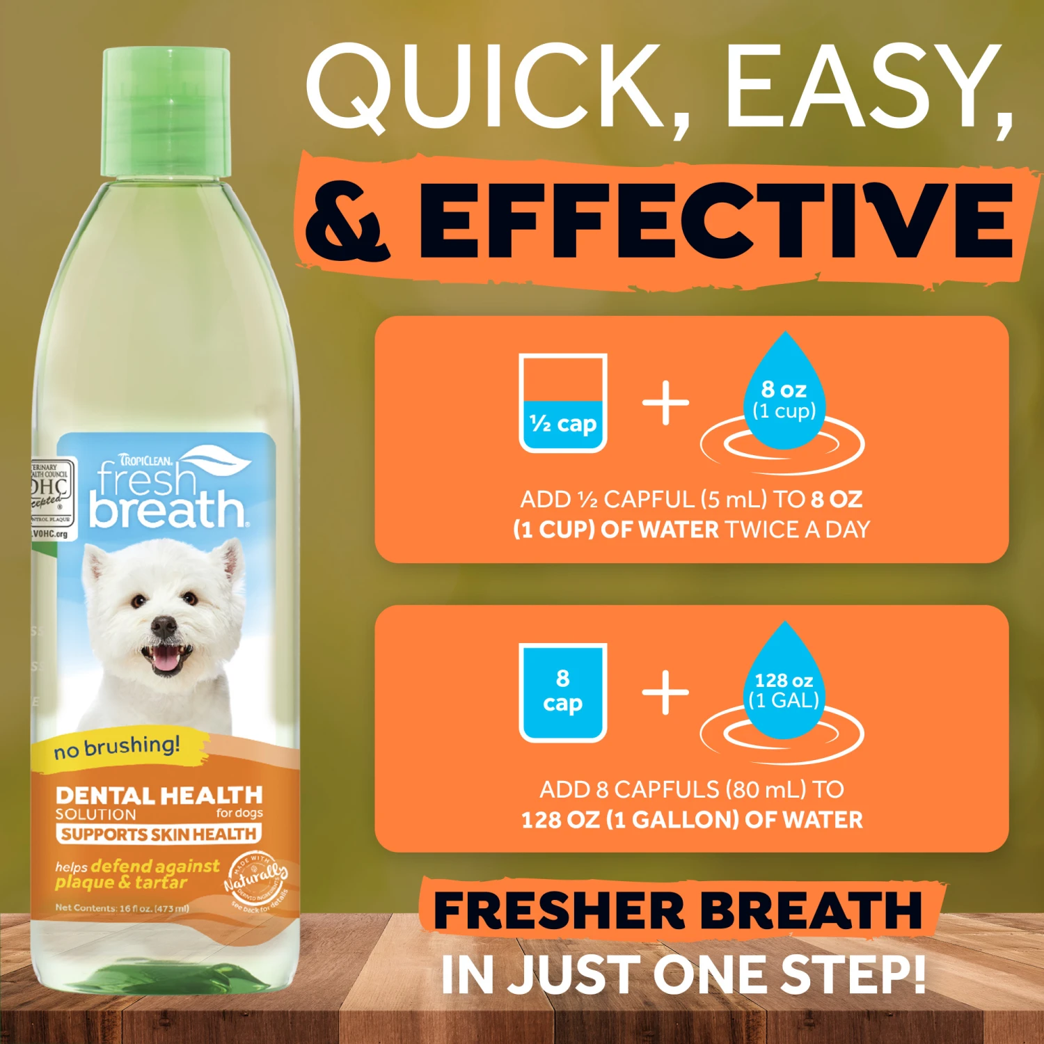 TropiClean - Fresh Breath Plus Skin & Coat Water Additive 4 TropiClean - Fresh Breath Plus Skin & Coat Water Additive - Afbeelding 2
