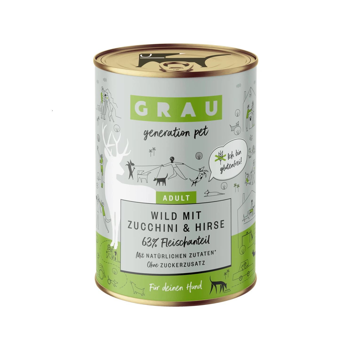 Grau Adult Hondenvoer - Hertenvlees Met Courgette En Gierst - Blik 8 Grau Adult Hondenvoer - Hertenvlees Met Courgette En Gierst - Blik - Afbeelding 6