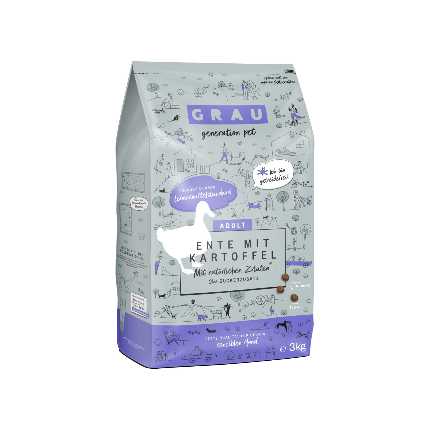 Grau Graanvrij Hondenvoer Eend Met Aardappel