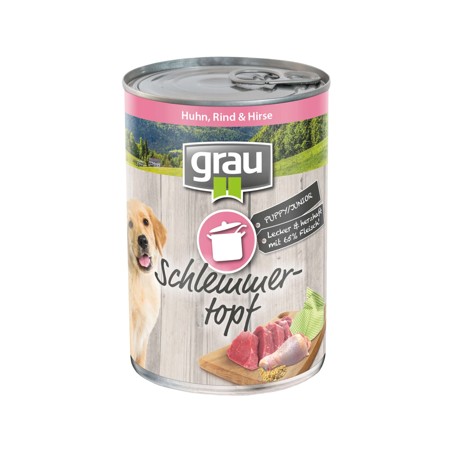 Grau Puppy/Junior Hondenvoer - Kip, Rund En Gierst - Blik 4 Grau Puppy/Junior Hondenvoer - Kip, Rund En Gierst - Blik - Afbeelding 2