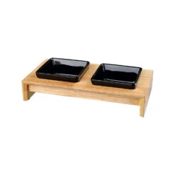 Trixie Voer-Waterbak Set - Keramiek - Hout -Hondenbenodigdheden trixie voer waterbak set keramiek hout 178702 1500 none