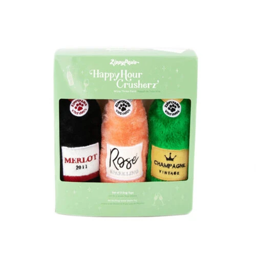 ZippyPaws Happy Hour Crusherz Wine Three Pack 4 ZippyPaws Happy Hour Crusherz Wine Three Pack - Afbeelding 2